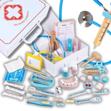 ZESTAW LEKARZA DLA DZIECI WALIZKA APTECZKA PIELĘGNIARKA MAŁY DOKTOR