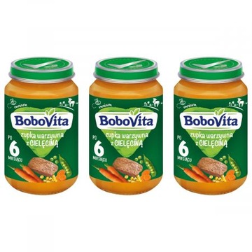 Bobovita Zupka warzywna z cielęciną 6m+ 3x190g