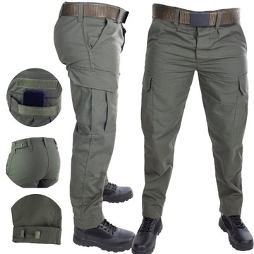 SPODNIE WOJSKOWE TAKTYCZNE OLIWKOWE BOJÓWKI L