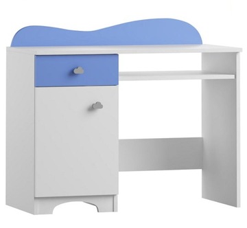 biurko do pokoju dziecka CLOUDS NB10 błękitne białe 100x50 w.74