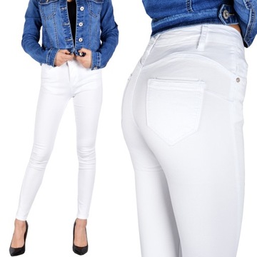 Damskie Spodnie Jeansy Jeansowe Push-Up Modelujące