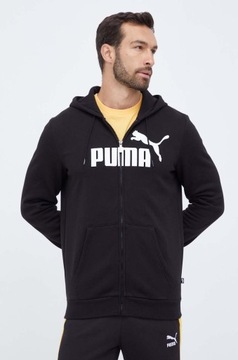 2997 BLUZA MĘSKA PUMA ROZPINANA Z KAPTUREM BAWEŁNIANA CZARNA SPORTOWA 2XL