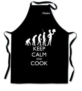 Fartuch kuchenny - Keep Calm and Cook - Czarny