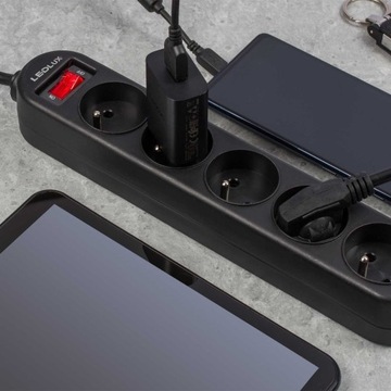 УДЛИНИТЕЛЬ, удлинитель 5 м, 5 розеток LEDLUX