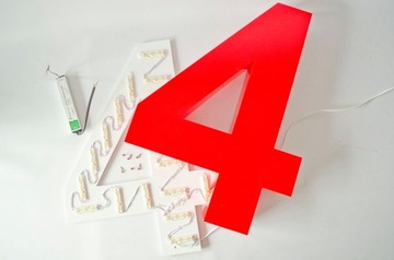 Блок объемных букв со светодиодной подсветкой, лицевая сторона, 60 см.