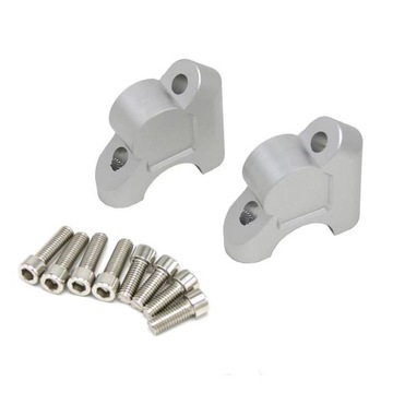 mocowanie kierownicy uniwersalne srebrne z 22mm na 22mm skośne