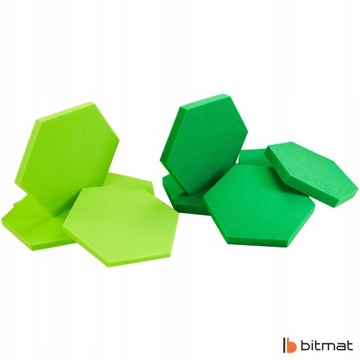 Декоративная акустическая пена двух цветов Зеленые шестиугольные стеновые панели