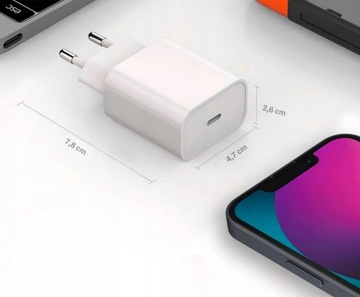 БЫСТРОЕ ЗАРЯДНОЕ УСТРОЙСТВО ДЛЯ IPHONE 11 12 13 14 CUB 20 Вт + 1 М КАБЕЛЬ USB C ДЛЯ ОСВЕЩЕНИЯ