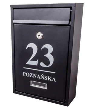 SKRZYNKA LISTY POCZTOWA ULICA numer domu ANTRACYT skrzynki na pocztę