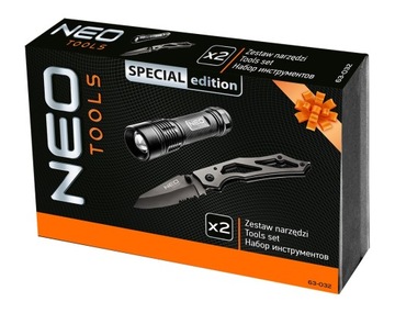 Подарочный набор Фонарик+нож в футляре NEO 63-032