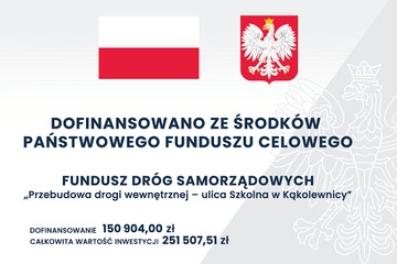 Tablica informacyjna FUNDUSZ DRÓG SAMORZĄDOWYCH