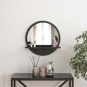 Настенное зеркало антрацит с полкой 45 СМ