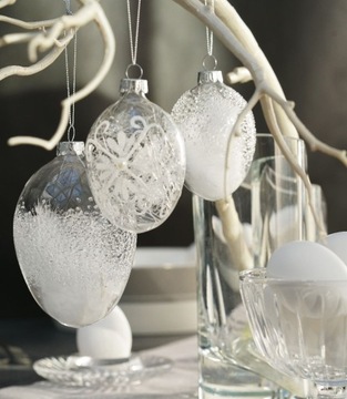 Стеклянная безделушка, прозрачное декорированное яйцо, 8,5 см VILLA ITALIA
