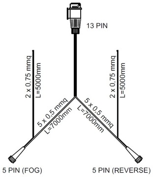 Кабель прицепа 13PIN 7м, байонетный разъем 13PIN