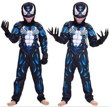 STRÓJ VENOM MARVEL KOSTIUM MASKA RĘKAWICE 7-8L