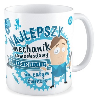 Kubek prezent NAJLEPSZY MECHANIK Twoje imię