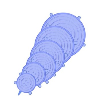 НАКРЫТКИ СИЛИКОНОВЫЕ УНИВЕРСАЛЬНЫЕ ДЛЯ ПИЩЕВЫХ 6 шт.