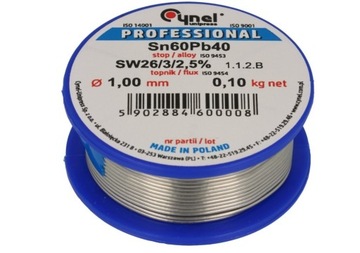 Cyna z kalafonią polska Cynel 0,1kg 1mm