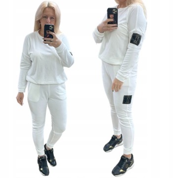 DS77 LOGOWANY DRES WELUROWY ŚMIETANKOWY R.S