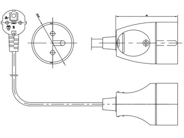Одинарный удлинитель с заземлением, 2 м, белый