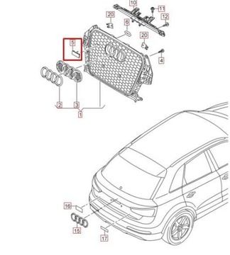 AUDI RSQ3 RS LOGO ZNAK NA MŘÍŽKA CHLADIČŮ