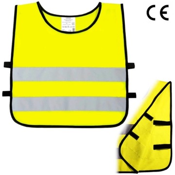 Kamizelka odblaskowa ostrzegawcza żółta dla dzieci przedszkolaków 42x45cm