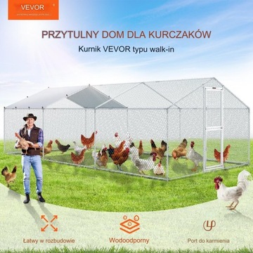 Woliera dla gołębi kur ptaków kurnik klatka wybieg 4x3x2m