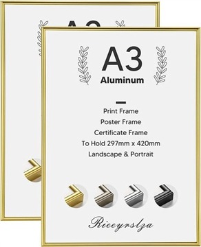 Фоторамка А3 29,7х42 см. Золотые рамки Золотой Подарок на День матери