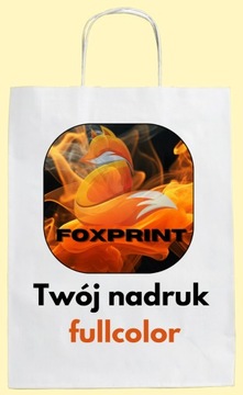 Torba papierowa z nadrukiem pełnokolorowym 100szt torba z logo 32x12x40 A3