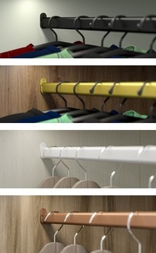 Złoty owalny drążek ubraniowy 100 cm + 2 uchwyty