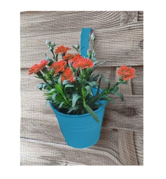 Кожухи металлические с ручкой, ушком, крючком, подвесные цветочные горшки, 12 см, набор 6 шт.