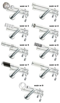 ДВОЙНОЙ ХРОМИРОВАННЫЙ КАРДИН 19+19 мм 340см РАЗЛИЧНЫЕ МОДЕЛИ
