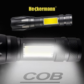 МОЩНЫЙ ТАКТИЧЕСКИЙ ТАКТИЧЕСКИЙ ФОНАРЬ T6 + COB ZOOM 1500 мАч