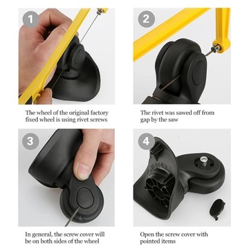 Колеса для чемодана, универсальный комплект для ремонта колес Запчасти Оси 60х24мм