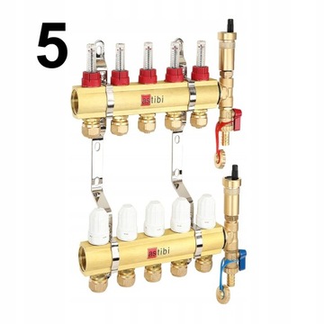 РАСПРЕДЕЛИТЕЛЬ 5 ДЛЯ НАПОЛЬНОГО ОТОПЛЕНИЯ