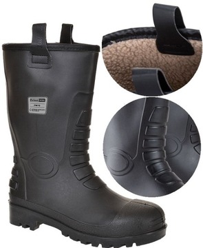 ANTYPRZEBICIOWE GUMOWCE OCIEPLANE ZIMOWE ROBOCZE NA ZIMĘ MĘSKIE Z NOSKIEM