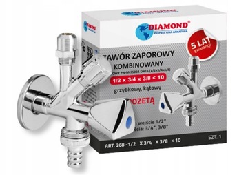 ЗАПОРНЫЙ УГЛОВОЙ КЛАПАН ДЛЯ СТИРАЛЬНОЙ МАШИНЫ COMBI BIS CHROME