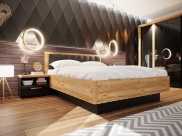FORTE TOULOUSE BLACK Спальня 1 кровать с ящиком для хранения вещей