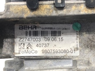 CHLADIČ EGR PEUGEOT 308 SW II 9807593080 2.0 181KM 14-21 CHLADIČKA