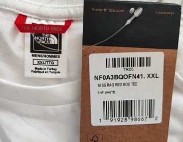 T-shirt Męski TNF NF0A3BQOFN4 M SS RAG RED BOX Biały 2XL