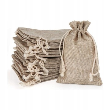 Льняные мешки 50 шт. НА СТРУНЕ НАТУРАЛЬНАЯ СУМКА