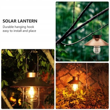 Ретро подвесной фонарь Деревенская солнечная лампа