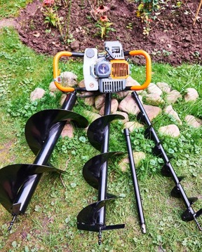 БЕНЗИНОВАЯ БУРОВАЯ УСТАНОВКА ШНЕК + 3 СВЕРЛА 10/20/30 СМ