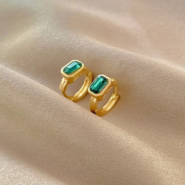 2PCS/Set Fashion Gold Color Hoop Earrings for