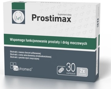 PROSTIMAX PROSTATA BOCZNIA PIŁKOWANA PALMA SABALOWA PESTK DYNI WIERZBOWNICA