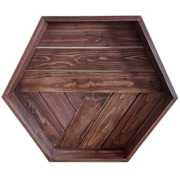 Drewniany Heksagon Podstawka Pod Świece Wazon Deco