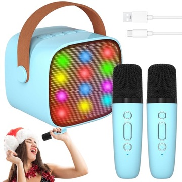 GŁOŚNIK BLUETOOTH KARAOKE +2 MIKROFON DLA DZIECI I DOROSŁYCH