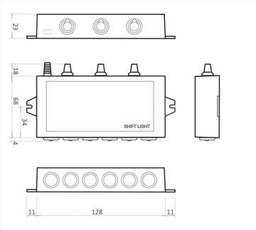 SHIFT LIGHT версия C1, большие светодиоды 6 шт, 3 канала