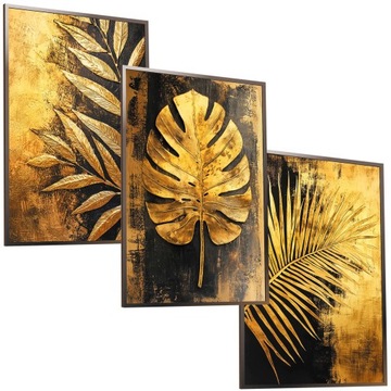 30x40 ZESTAW OBRAZY W RAMIE PLAKATY RAMKA MONSTERA LIŚCIE NATURA SALON BOHO