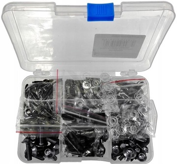 НАБОР МОТОЦИКЛОВЫХ ВИНТОВ + ОБЛИКАТЕЛЬНЫХ ПЛАСТИН 193 ШТ. ДЛЯ ПЛАСТМАССОВОГО СКУТЕРА